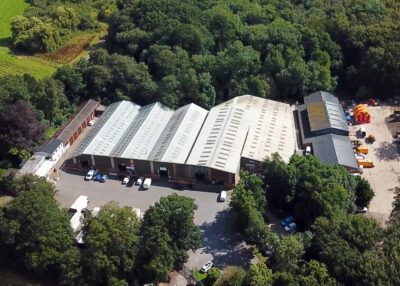 An aerial view of the Shoptek warehouse and distribution centre